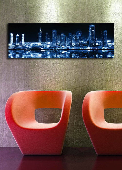 Wallity Lienzo Decorativo Iluminado con LEDs Multicolor 30 x 90 cm
